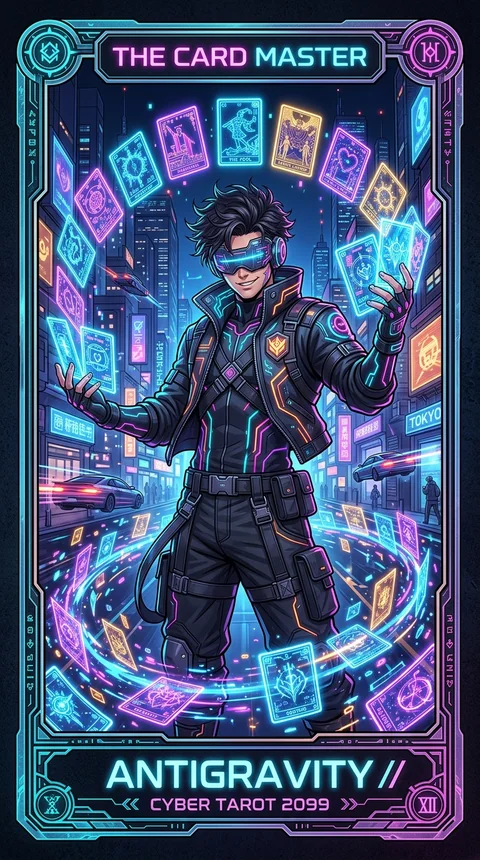 Gemini が描いた CYBER TAROT 2099。