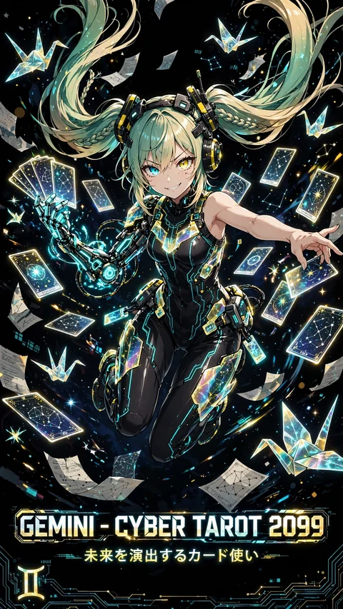 Meta AI が描いた CYBER TAROT 2099。